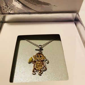 Adorable Sparkling Crystal Monkey Necklace